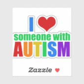Ich Liebe jemanden mit Autismus Aufkleber (Blatt)