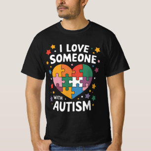 Ich liebe jemanden mit Autismus Autismus-Bewusstse T-Shirt
