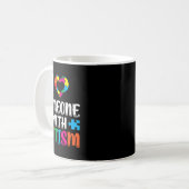 Ich Liebe jemanden mit Autismus Autist Support Aut Kaffeetasse (Vorderseite Links)