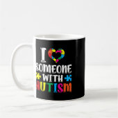 Ich Liebe jemanden mit Autismus Autist Support Aut Kaffeetasse (Links)