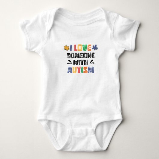 Ich liebe jemanden mit Autismus Baby Strampler (Vorderseite)
