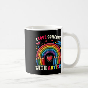 Ich liebe jemanden mit Autismus-Bewusstsein Buntst Kaffeetasse