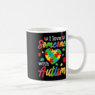 Ich liebe jemanden mit Autismus-Bewusstsein Herz M Kaffeetasse