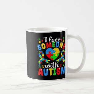 Ich liebe jemanden mit Autismus-Bewusstsein Herz-P Kaffeetasse