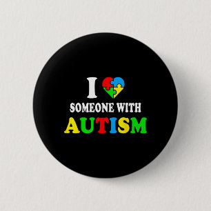 Ich liebe jemanden mit Autismus-Bewusstsein Jungen Button