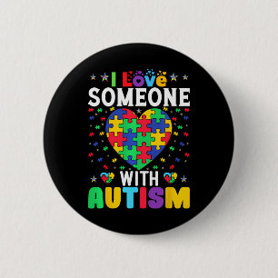 Ich liebe jemanden mit Autismus-Bewusstsein Männer Button