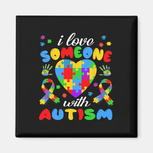 Ich liebe jemanden mit Autismus-Bewusstsein Outfit Magnet