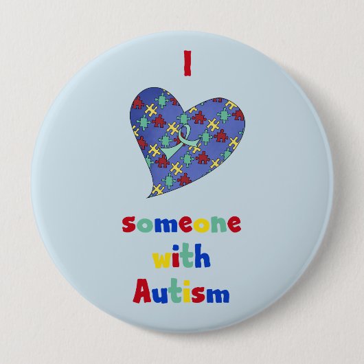 Ich liebe jemanden mit Autismus Button (Vorderseite)