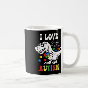 Ich liebe jemanden mit Autismus Familie Herz T Rex Kaffeetasse