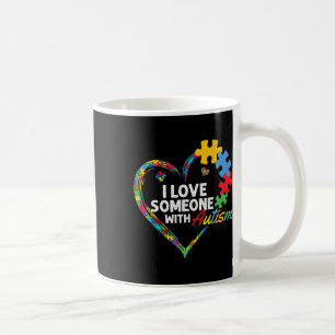 Ich liebe jemanden mit Autismus Herz Puzzle 2 Kaffeetasse