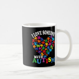 Ich liebe jemanden mit Autismus Herz Puzzle  Kaffeetasse