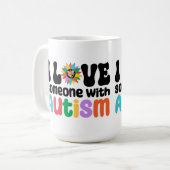 Ich Liebe jemanden mit Autismus Kaffeetasse (Vorderseite Links)
