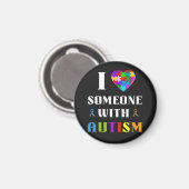 Ich liebe jemanden mit Autismus Magnet (Vorderseite/Rückseite)