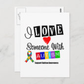 Ich Liebe jemanden mit Autismus Postkarte (Vorne/Hinten)