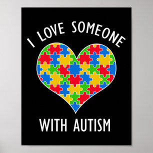 Ich liebe jemanden mit Autismus Puzzle Herz Aufklä Poster