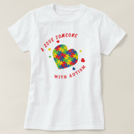 Ich liebe jemanden mit Autismus Puzzle Herz T-Shirt