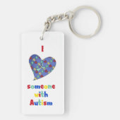 Ich Liebe jemanden mit Autismus Schlüsselanhänger (Rückseite)