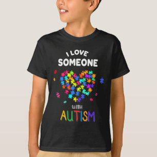 Ich liebe jemanden mit Autismus T-Shirt Autism Spe