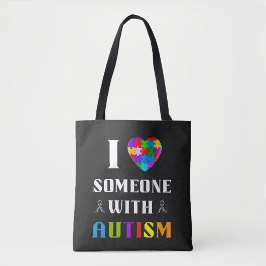 Ich liebe jemanden mit Autismus Tasche (Vorderseite)