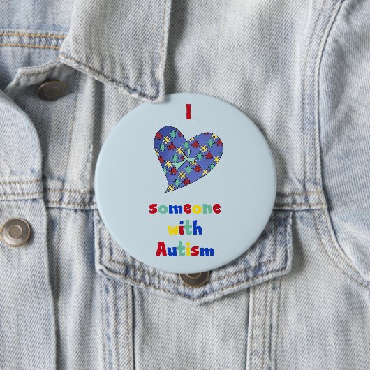 Ich Liebe jemanden mit Autismus-Taste Button (Beispiel)