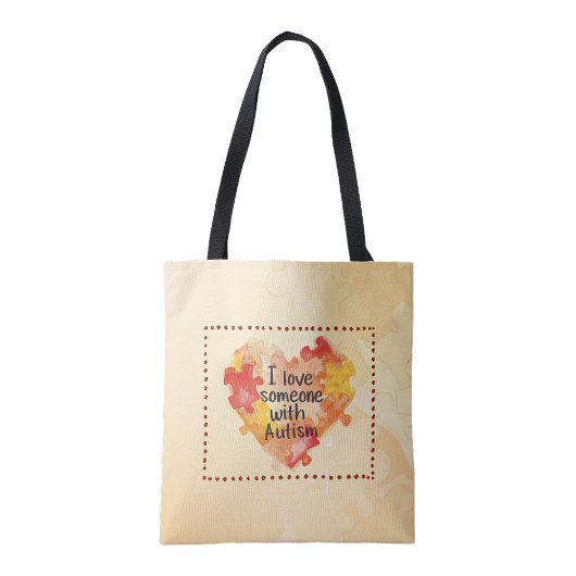 Ich liebe jemanden mit Autismus wiederverwendbare Tasche