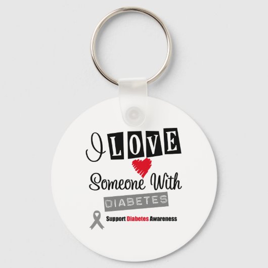 Ich Liebe jemanden mit Diabetes Schlüsselanhänger (Vorderseite)