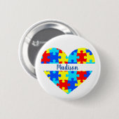 Ich Liebe jemanden mit einem Personalisierten Name Button (Vorne & Hinten)