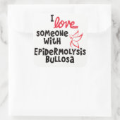 Ich Liebe jemanden mit Epidermolysis Bullosa Stick Quadratischer Aufkleber (Tasche)