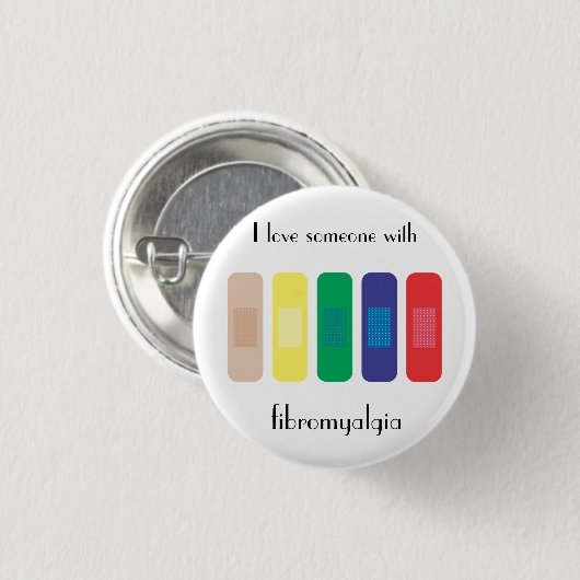 Ich Liebe jemanden mit Fibromyalgie Button (Vorne & Hinten)