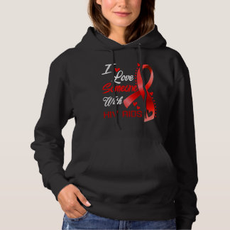 Ich liebe jemanden mit HIV AIDS Herzband Unterstüt Hoodie