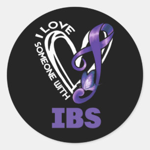 Ich Liebe jemanden mit IBS Reizbarem Darmsyndrom Runder Aufkleber