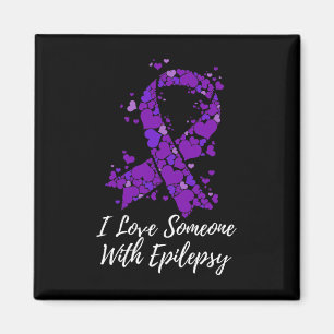 Ich liebe jemanden mit Kampf Epilepsie-Bewusstsein Magnet