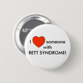 Ich Liebe jemanden mit RETT SYNDROME! Button (Vorne & Hinten)