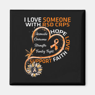 Ich liebe jemanden mit Rsd Crps Awareness Libelle  Magnet