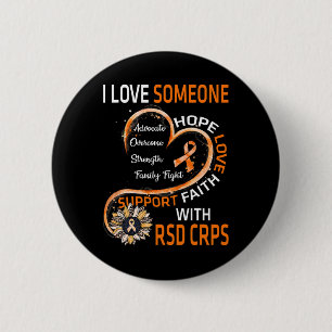 Ich Liebe jemanden mit RSD CRPS Bewusstsein Sonnen Button