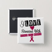 Ich Liebe jemanden mit Sichelzellanämie Button (Vorne & Hinten)