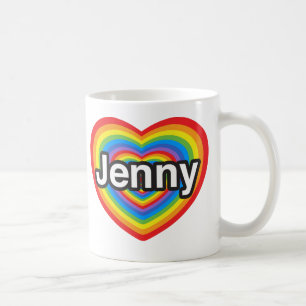 Ich liebe Jenny. Ich liebe dich Jenny. Herz Kaffeetasse