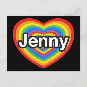 Ich Liebe Jenny. Ich Liebe dir Jenny. Herz Postkarte