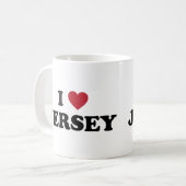 Ich liebe Jersey Kaffeetasse (Vorderseite Links)