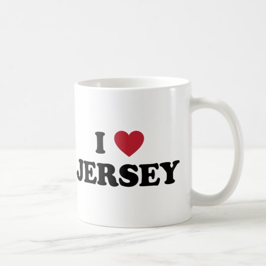 Ich liebe Jersey Kaffeetasse (Rechts)
