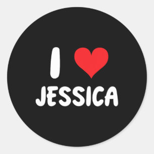 Ich liebe Jessica - Herz - Name Runder Aufkleber