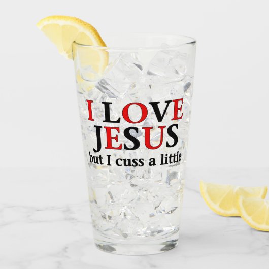 Ich Liebe Jesus [aber ich diskutiere ein wenig] Glas (Vorderseite Ice)