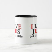 Ich Liebe Jesus [aber ich diskutiere ein wenig] Tasse (Zentrum)
