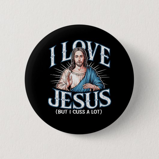 Ich Liebe Jesus (aber ich rede viel!) Button (Vorderseite)