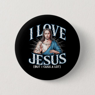 Ich Liebe Jesus (aber ich rede viel!) Button