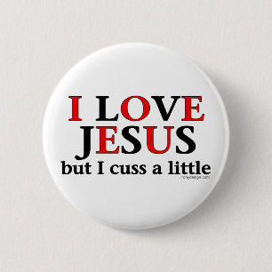 Ich Liebe Jesus [aber ich spreche ein wenig]. Butt Button