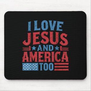 Ich liebe Jesus Amerika 4. Juli Christlicher Unabh Mousepad