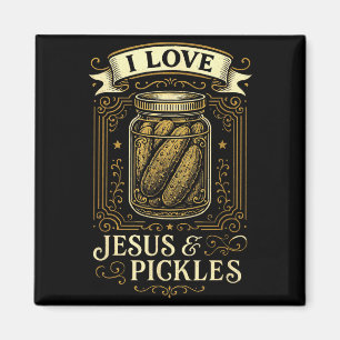 Ich liebe Jesus & Gurken - Lustiger christlich Magnet