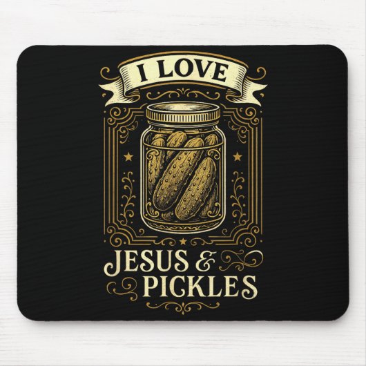 Ich liebe Jesus & Gurken - Lustiger christlich Mousepad (Vorne)