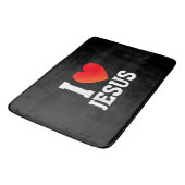 Ich liebe Jesus Badematte (Schrägansicht)